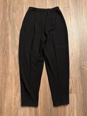 Vintage St. John collection, size 10, classic black knit straight leg pant